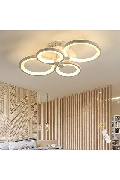 Qcyuui Modern LED Ceiling Light, 56W Dimmable Flush Mount with Remote