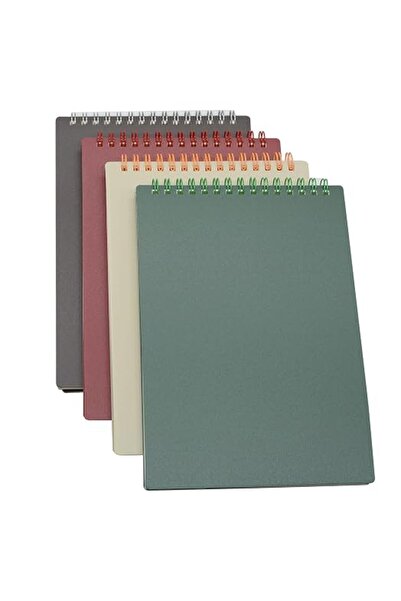 Topdon Top Bound Spiral Notebook, 4 Pcs 4 Color A5 Size Thick Plastic Hardcov...