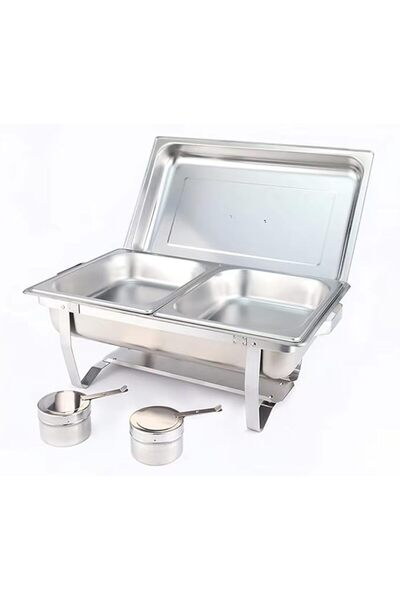 Feelings 12-litre Double Compartment Chafing Dish | Stainless Steel Food Warm...