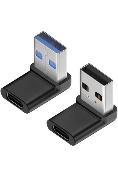 KASTWAVE محول USB إلى USB-C بزاوية 90 درجة، محول أنثى Type-C إلى ذكر A، موصل ...
