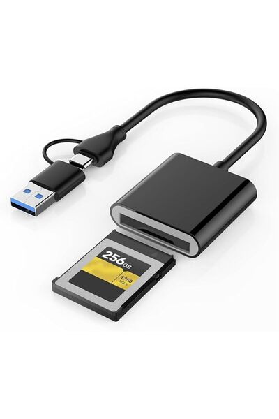 TERRIFI CFexpress Type B Card Reader, USB 3.2 Gen 2 10Gbps USB-C & USB-A 2-in...