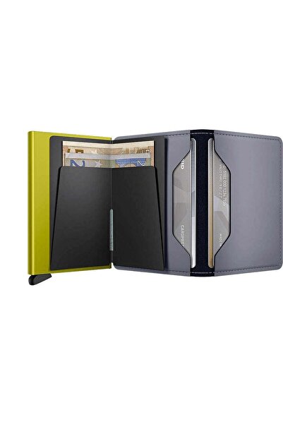 Secrid Slimwallet Matte Kartlık Cüzdan, Gri-Mavi