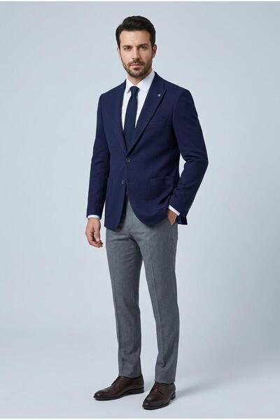 Presto Erkek 6 Drop Slim Fit lacivert Sivri Yaka Ceket – Seçkin Kumaş, Özel K...