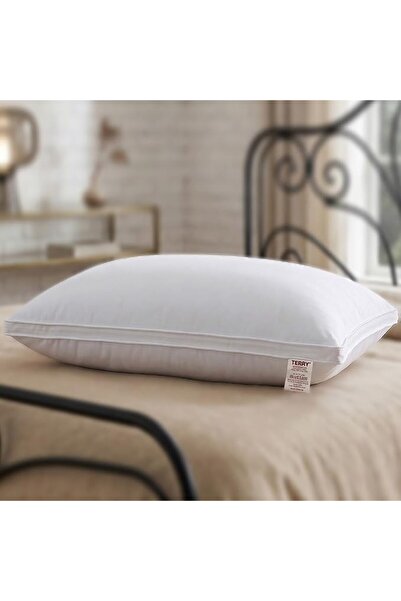 Terry Cotton Bed Pillow 1200 Grams, Soft Down Alternative Filling, Size 50x75...