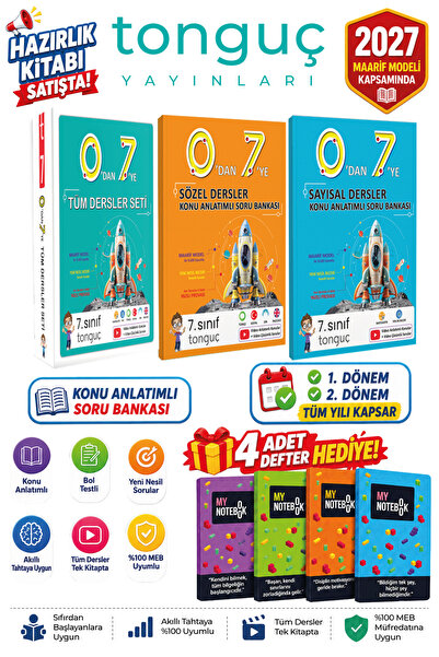 Tonguç Yayınları 7. Sınıf Tüm Dersler 0'dan 7'ye Sayısal & Sözel Konu Anlatım...