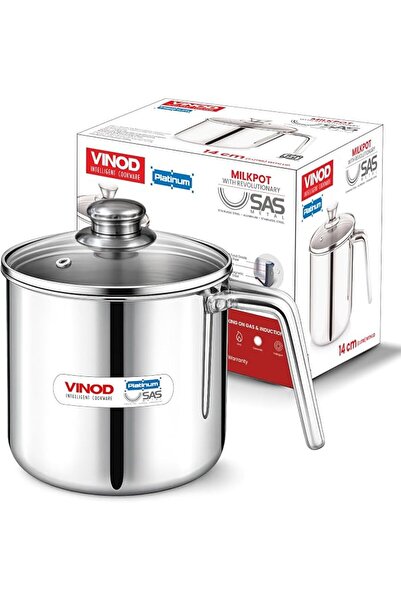 Vinod By Styli Vinod Platinum Triply Stainless Steel Milk Pot 14 cm (2 Litre)...
