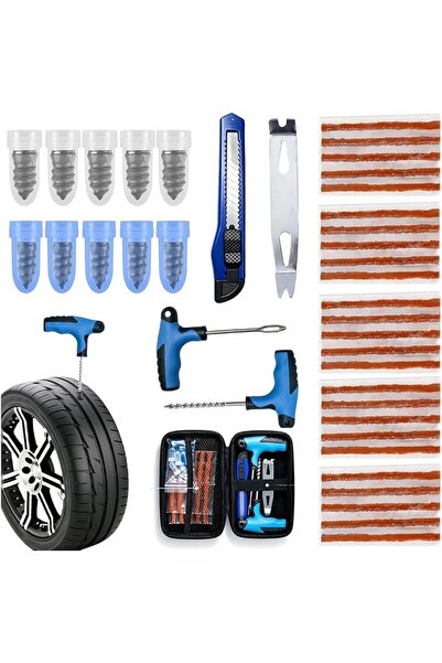 AbaqKalza Tire Repair Kit 40Pcs, Heavy Duty Tyre Patch Plug Kit with Screws R...