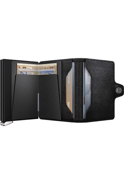 Secrid Premium Twinwallet+ Emboss Lines Kartlık Cüzdan, Siyah