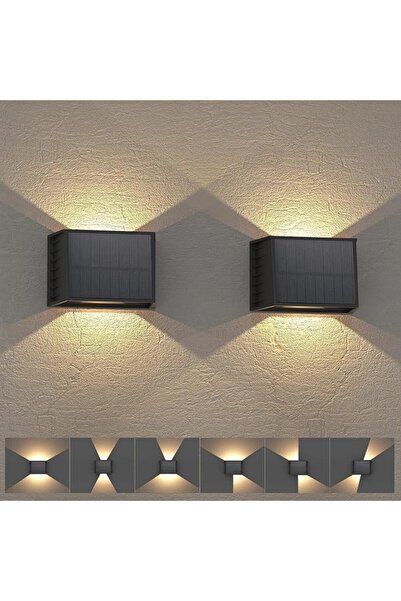 GENERAL 2 Pack Solar Lights Outdoor, 5.5W Solar Wall Lights Warm White 3000K,...
