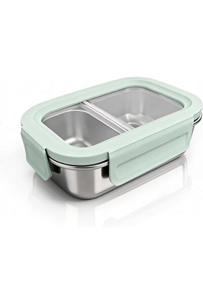 GENERAL 316 Stainless Steel Food Container with Dividers, 2 Compartment Leak-...