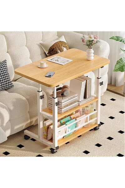 GENERAL Home Office Desk, Height Adjustable Laptop Table with Shelf, Portable...