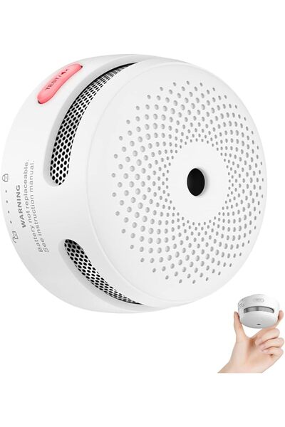 X-Sense كاشف دخان صغير، جهاز إنذار حريق كهروضوئي مع مؤشر LED، وزر كتم الصوت و...