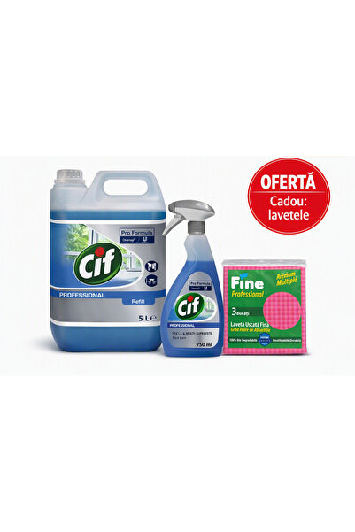 Cif Professional Sticlă & Multi-Suprafețe 5L + Pro Formula Geamuri &Multi-Sup...