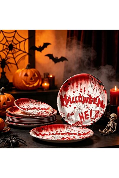 PARTY GO Halloween Product - Set of decorative paper plates 18 cm, 8 pieces h...