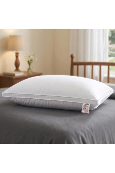 Terry Cotton Bed Pillow 1000 Grams, Soft Down Alternative Filling, Size 50x75...