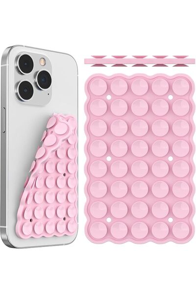 KASTWAVE Silicone Suction Cup Phone Mount, Double-Sided Sticky Grip Mobile Ho...