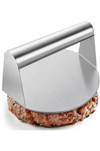 Generic Brand Presă burger din inox, formă rotundă, presă grill antiaderentă,...