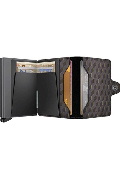 Secrid Twinwallet Optical Kartlık Cüzdan, Gri-Sarı