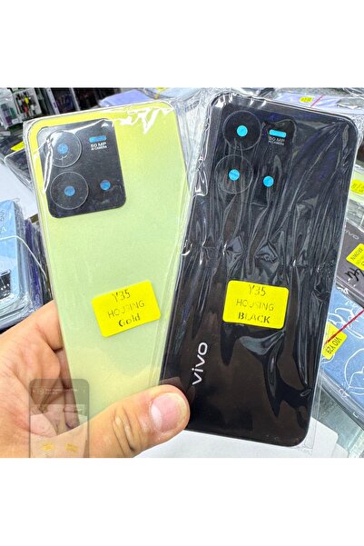 indirimplus Vivo Y35 Arka Kapak Siyah Renk Lensli Vivo Y35 Arka Pil Kapağı Ta...