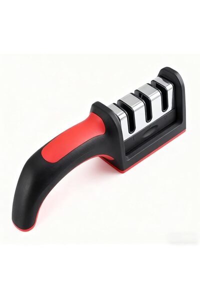 GoodTool مبراة سكاكين يدوية بثلاث مراحل مع رؤوس قابلة للفصل وقاعدة مانعة للان...