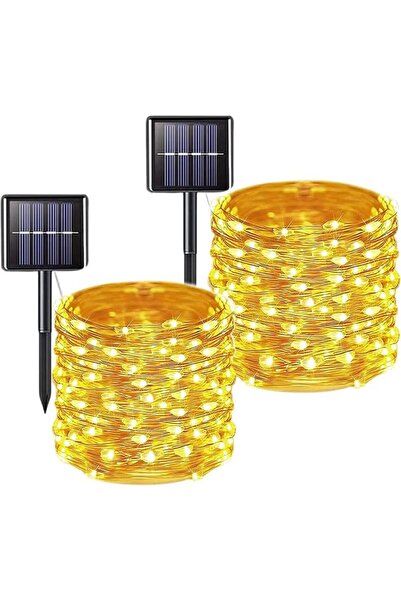 GENERAL 200 LED Solar Fairy String Lights, 2 Pack Christmas Copper Wire Lights