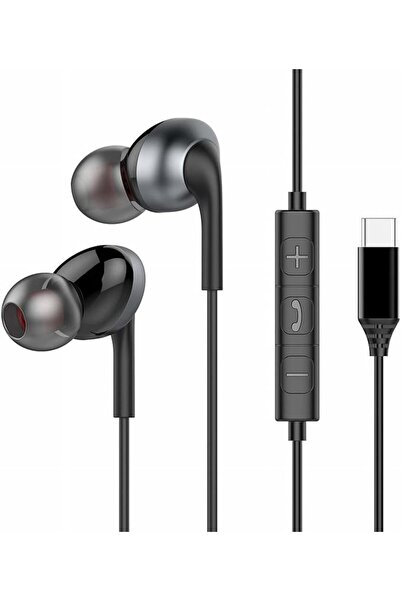 GENERAL سماعات رأس من النوع C، سماعات أذن سلكية USB C مع ميكروفون وتحكم صوتي،...