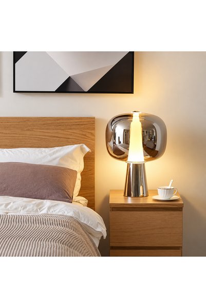 Nova Crystal NOVA Aura LED Masa Lambası –Krom Cam Modern Abajur