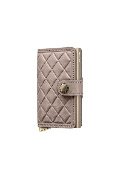 Secrid Premium Miniwallet+ Embossed Diamond Card Holder Wallet, Beige