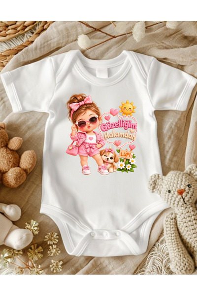 lupi Güzelliğim Halamdan Yazılı Bebek Zıbın