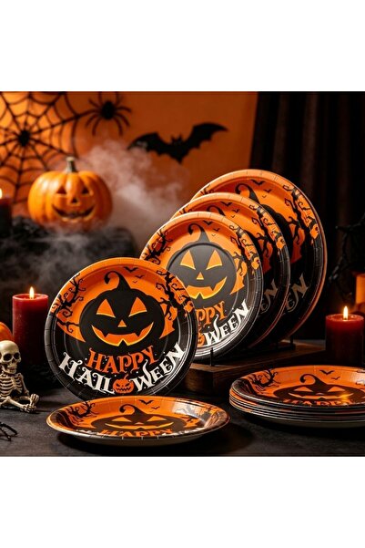 PARTY GO Halloween product, party paper plates 6 pieces, diameter 23 cm (9 in...