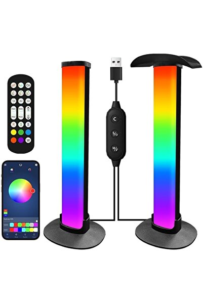 GENERAL أشرطة إضاءة LED ذكية RGB، إضاءة محيطة مع قاعدة قابلة للفصل وحامل سماع...