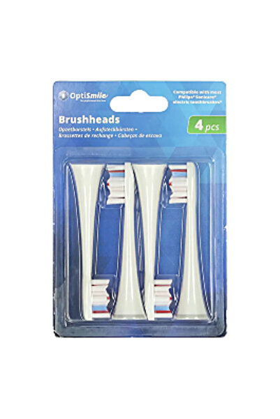 Optismile Set of 4 refills for electric toothbrush, White