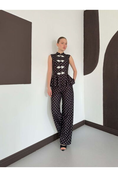 VERYMODA Polka Dot Trousers - Black |   D3075
