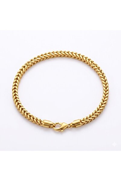 Peach Jewelry Ανδρικό βραχιόλι αλυσίδα από ατσάλι τιτανίου, 19 εκ., επιχρυσωμ...