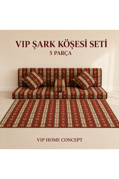 Vip Home Concept Şark Minderi Şark Köşesi Takımı 100x190x10 cm Otantik Yer Mi...