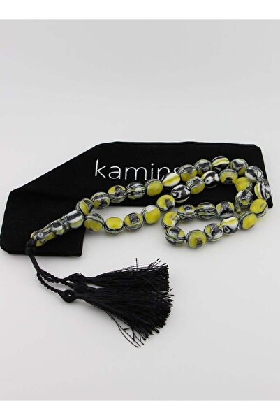 kamins collection Striped Amber Green / Black Tasbih