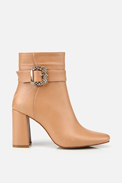 Yaya by Hotiç Women's Nude Thick Heeled Boots