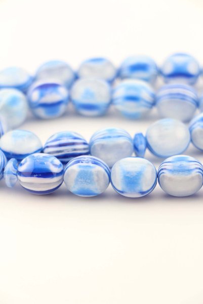 kamins collection Creamy Blue& White Amber Tasbih