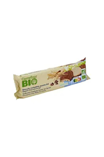 Carrefour Bio Biscuiți cu ovăz și ciocolată cu lapte Carrefour Bio, 200G