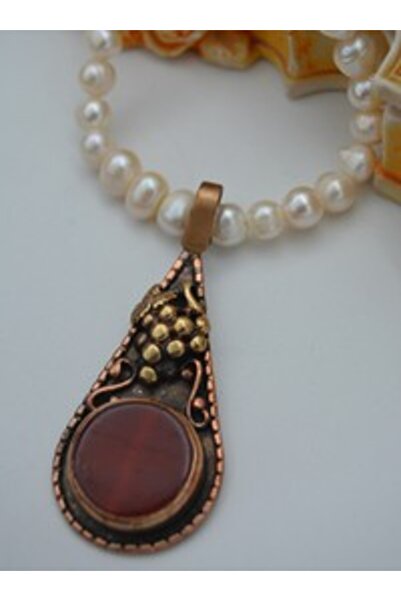Stoneage Real Pearl Special Design Limited Edition Agate Necklace - White -