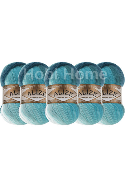 Alize Angora Gold Batik Hand Knitting Yarn 5 Pack 500 Gr - Color 1892