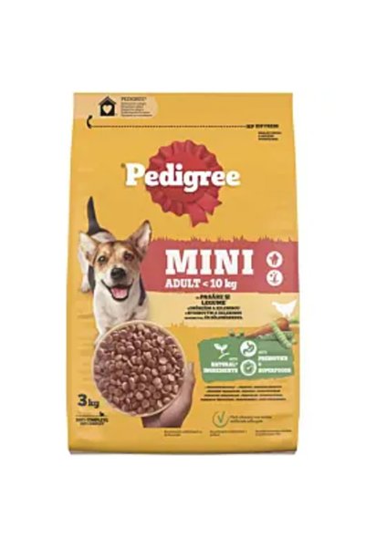 Pedigree Hrană uscată pentru câini adulți, cu carne de pasăre și legume, 3 Kg