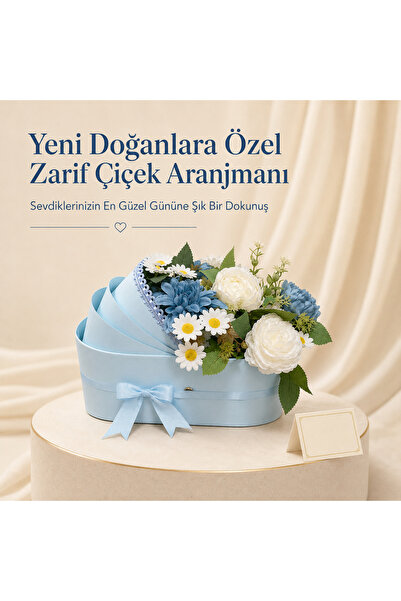 Genel Markalar Yeni Doğan Bebek Hediyesi Çiçekli Puset Aranjmanı Hastane Ziya...