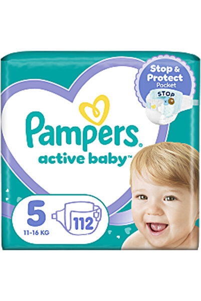 Pampers Scutece Active pentru Bebelusi Cutie Mega, Mărimea 5, 11-16 kg, 112 b...