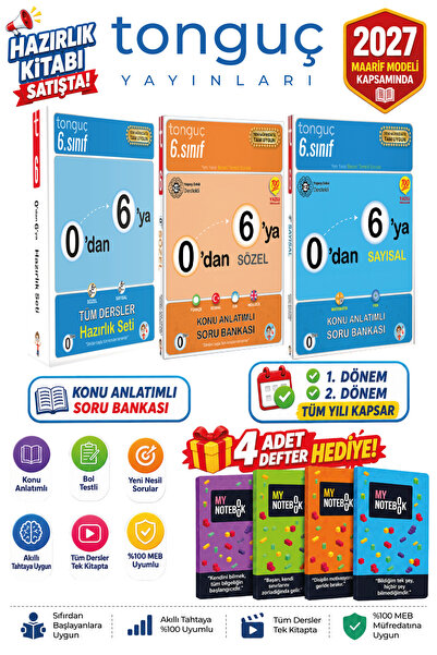 Tonguç Yayınları 6. Sınıf 0'dan 6'ya Tüm Dersler Konu Anlatımlı Soru Bankası ...