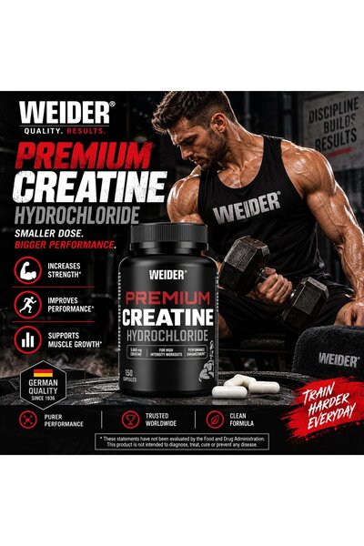 Weider Premium Creatine HCL Hydrochloride 150 caps - 50 SERVİS - Germany