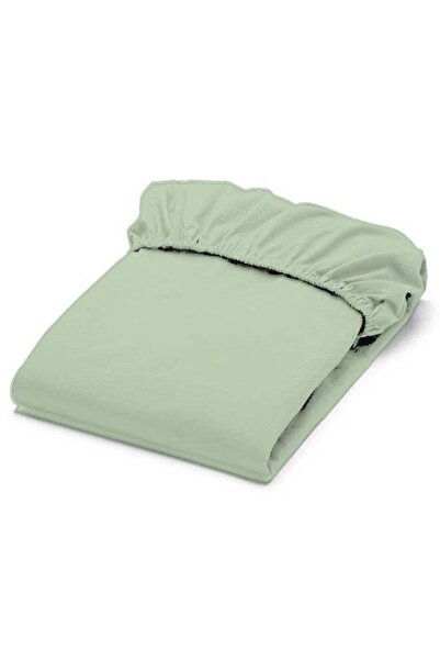 Qadro Single Size Fitted Sheet | Soft 400TC Sateen Cotton Material | Light Green Desert Sage