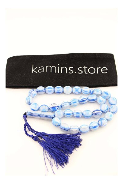 kamins collection Creamy Blue& White Amber Tasbih