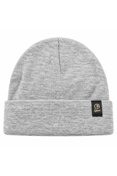 OEM Unisex Gray Knitted Sport Hat, Beanie Model with Cuff, Casual