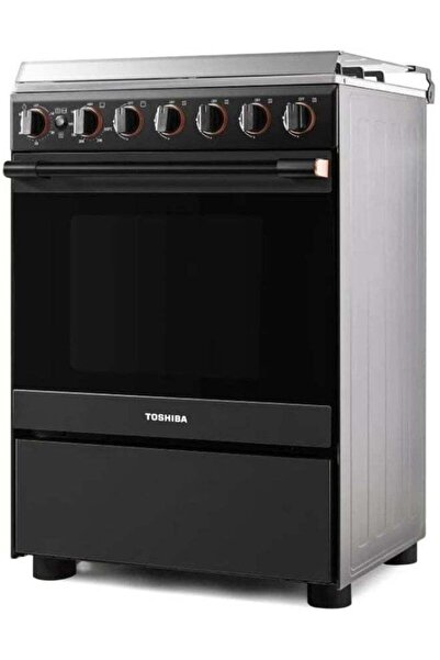 Toshiba موقد غاز بأربعة شعلات مع فرن - موديل TBA-24BMG4G089KS-SA باللون الرما...